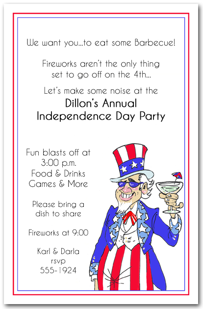 Uncle Sammy Patriotic Party Invitations from TheInvitationShop.com