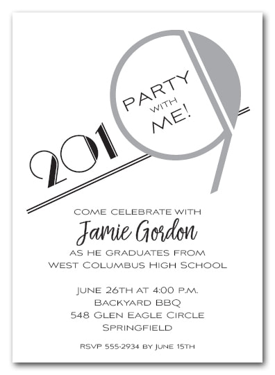 Silver 2019 Graduation Party Invitation or Announcement - Also available as a Save the Date Card. LOTS OF COLORS available
