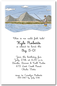 Fisherman Birthday Invitation, Fishing Invitation, Male Fishing