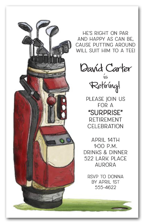 Retirement Party Invitations - We love this golf theme retirement party invitation, but we have lots of themes available your guest of honor will love. 